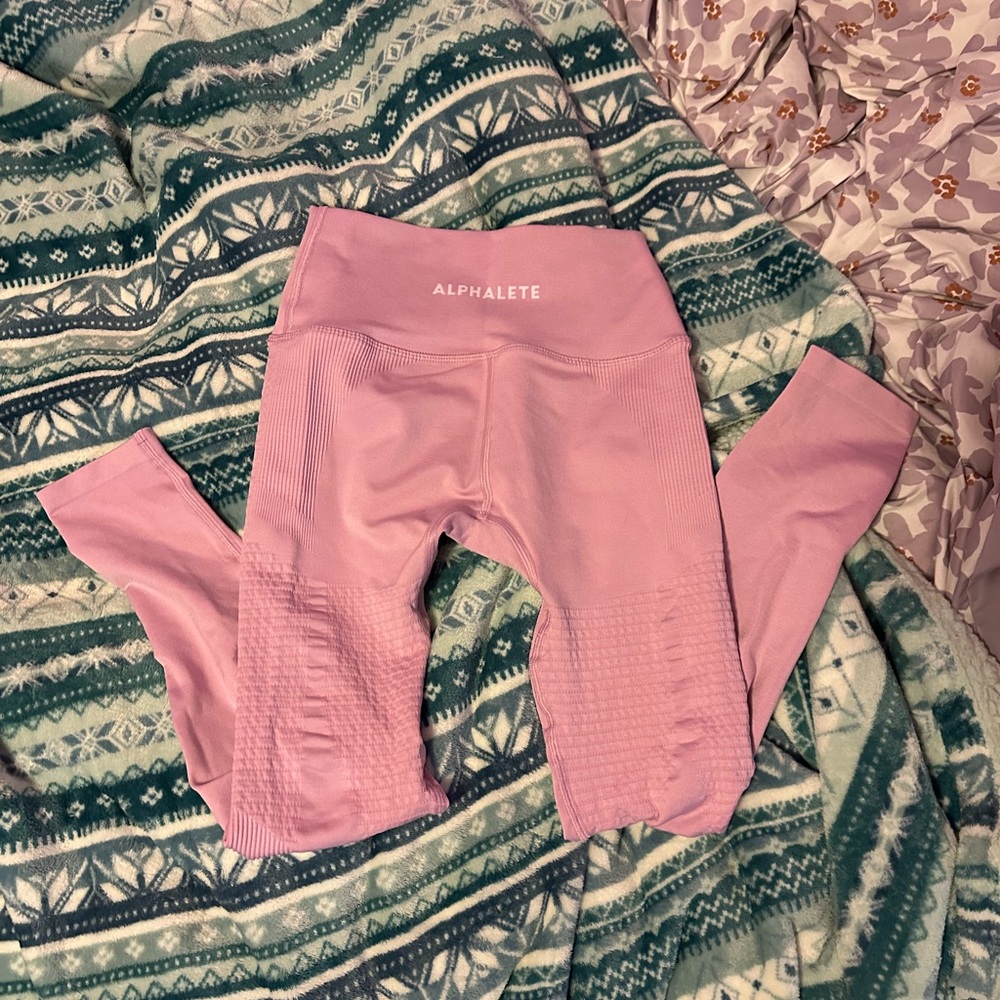 Pink Alphalete leggings, worn once, too small for me